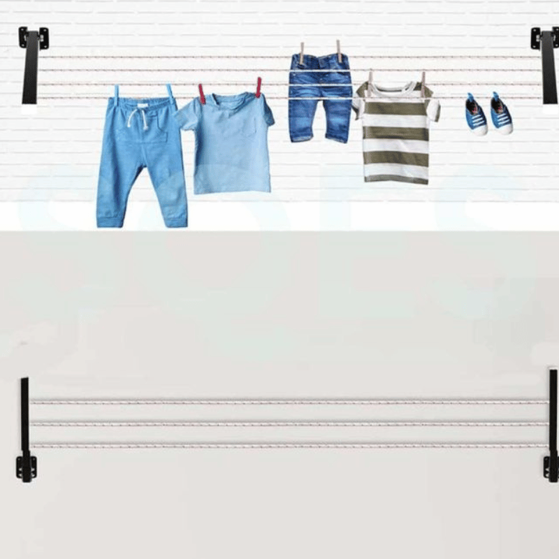 منشر الملابس القابل للطي مع خيط 10 أمتار