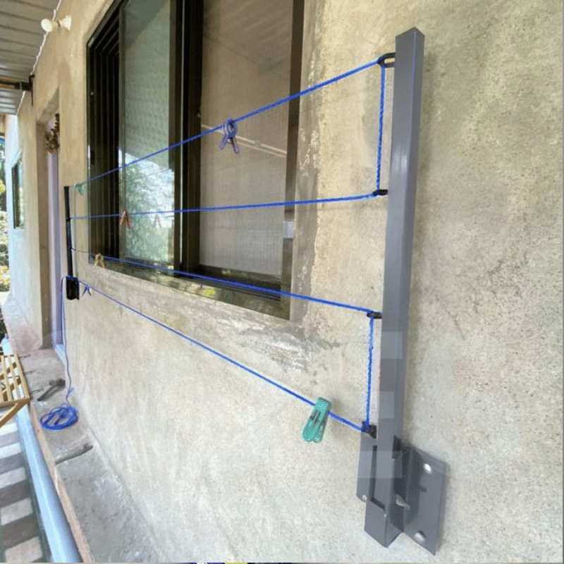 منشر الملابس القابل للطي مع خيط 10 أمتار